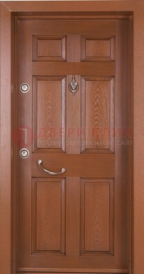 Коричневая входная дверь c МДФ панелью ЧД-34 в частный дом в Петрозаводске