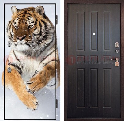 Металлическая дверь с фотопечатью тигра ДФ-1 в Петрозаводске