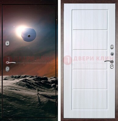 Стальная дверь с фотопечатью планет ДФ-8 в Петрозаводске