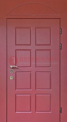 Красная стальная дверь с верхней фрамугой ДФГ-13 в Петрозаводске
