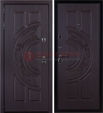 Коттеджная темная стальная дверь с МДФ ДМ-134 в Шатуре