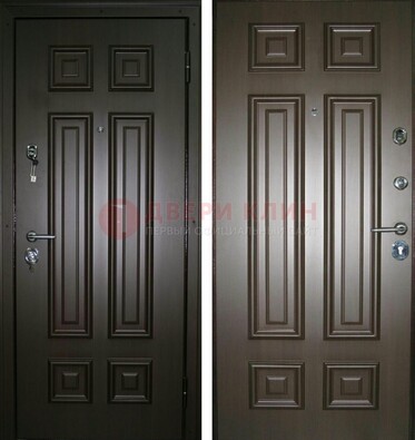 Темная металлическая дверь с МДФ ДМ-136 в квартиру в Петрозаводске