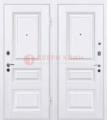 Белая металлическая дверь с МДФ ДМ-179 в Петрозаводске