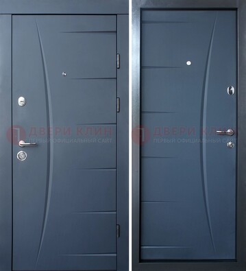 Серая входная дверь с фигурной фрезеровкой МДФ ДМ-213 в Иваново