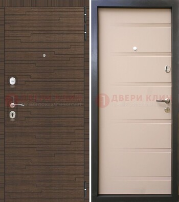 Коричневая  железная дверь c фрезерованной МДФ ДМ-248 в Петрозаводске