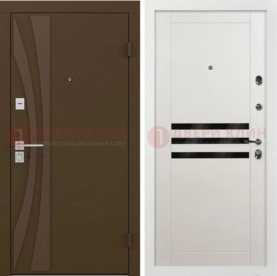 Стальная коричневая дверь с МДФ панелями ДМ-293 в Петрозаводске