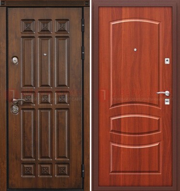 Темная металлическая дверь с МДФ и узором ДМ-364 в Петрозаводске