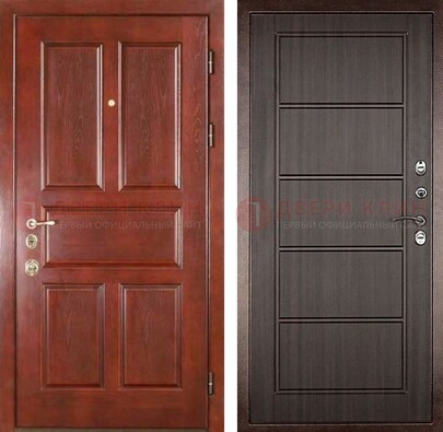 Красная металлическая дверь с МДФ в квартиру ДМ-387 в Петрозаводске