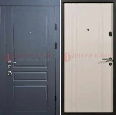 Темно-серая стальная дверь с МДФ хайтек ДМ-481 в Петрозаводске