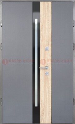 Полуторная металлическая дверь с МДФ ДМ-503 в Петрозаводске