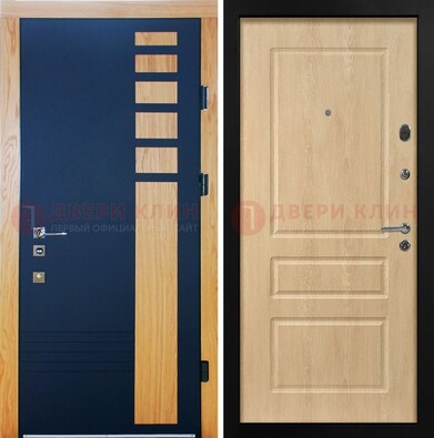 Двухцветная железная дверь с МДФ в квартиру ДМ-511 в Петрозаводске