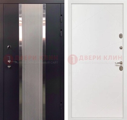 Темная металлическая дверь в квартиру МДФ с двух сторон ДМ-512 в Петрозаводске