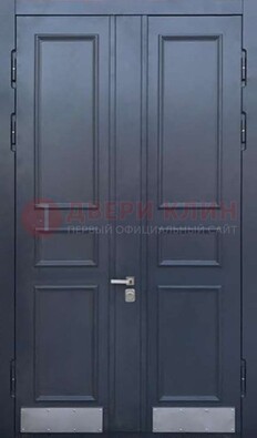 Черная двухстворчатая дверь для улицы с МДФ ДМ-535 в Петрозаводске