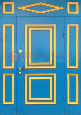 Синяя входная дверь для улицы с МДФ ДМ-541 в Петрозаводске