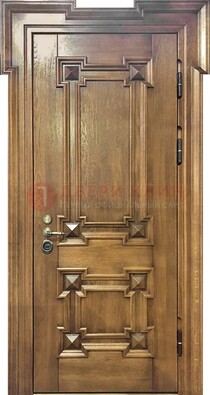 Филенчатая железная дверь с массивом дуба ДМД-56 в Петрозаводске