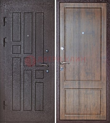 Темная входная дверь с порошковым покрытием МДФ внутри ДП-125 в Мытищах