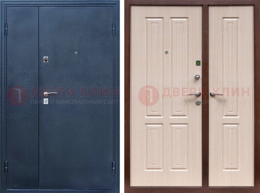 Двустворчатая стальная дверь с порошковым напылением и МДФ ДП-239 в Петрозаводске