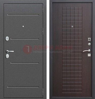 Металлическая дверь с порошковым покрытием и МДФ Махагон ДП-254 в Петрозаводске