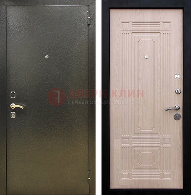 Входная темно-серая дверь с порошковым напылением и МДФ ДП-273 в Петрозаводске