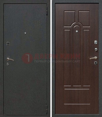 Черная металлическая дверь с порошковым окрасом ДП-47 в Петрозаводске