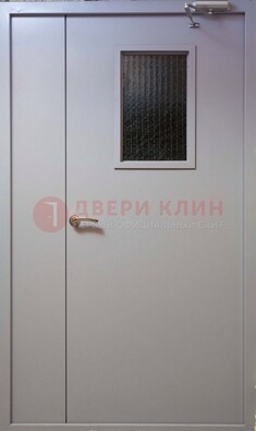 Белая железная подъездная дверь ДПД-4 в Петрозаводске