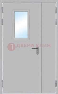 Белая входная техническая дверь со стеклянной вставкой ДПП-10 в Петрозаводске