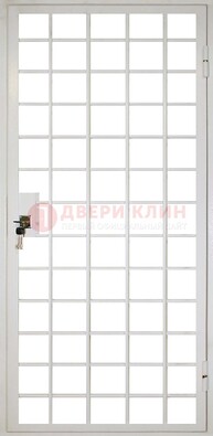 Белая металлическая решетчатая дверь ДР-2 в Петрозаводске