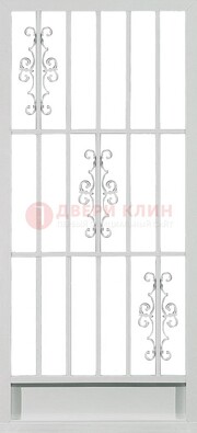 Белая железная решетчатая дверь ДР-9 в Петрозаводске