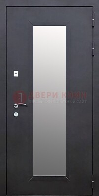 Черная стальная дверь порошок со стеклом ДС-33 в Петрозаводске