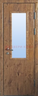 Стальная дверь с МДФ и стеклом для частного дома ДС-49 в Петрозаводске