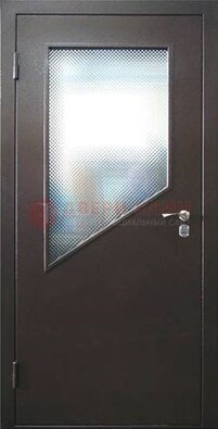Стальная дверь со стеклом ДС-5 в кирпичный коттедж в Петрозаводске
