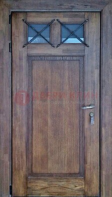 Металлическая дверь с Виноритом со стеклом и ковкой под старину ДСК-209 в Иваново