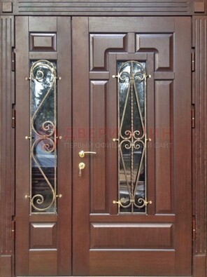 Стальная распашная дверь Винорит стекло и ковка ДСК-274 в Петрозаводске
