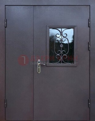 Тамбурная дверь Порошок со стеклом и ковкой ДТМ-48 в Петрозаводске