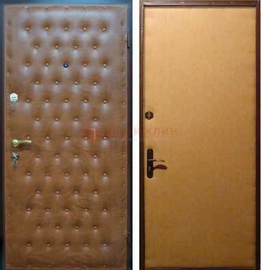 Желтая железная дверь с винилискожей ДВ-2 в Петрозаводске