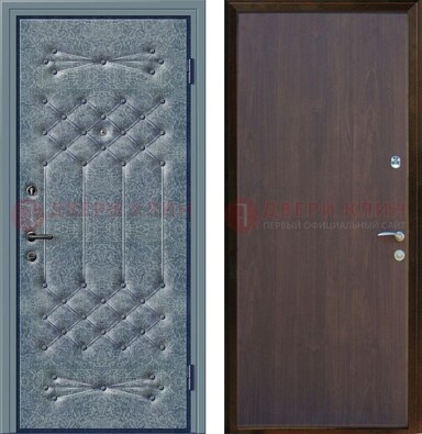 Серая металлическая дверь с винилискожей ДВ-35 в Петрозаводске