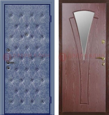 Синяя железная дверь с винилискожей ДВ-39 в Петрозаводске