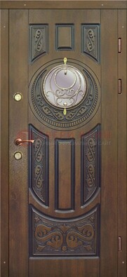 Одностворчатая входная дверь с виноритом и стеклом ДВТ-193 в Петрозаводске