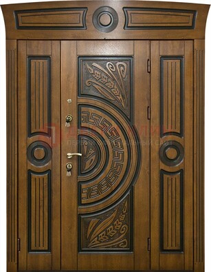 Парадная входная дверь с виноритом и узором ДВТ-194 в Петрозаводске