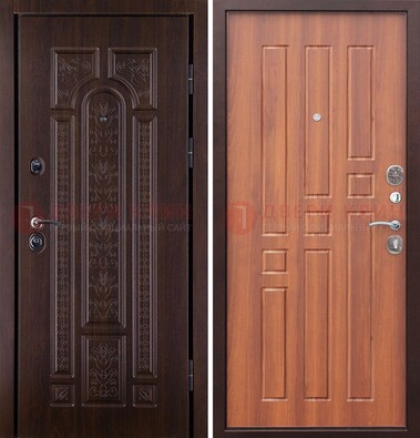 Темная металлическая дверь с виноритом и узором ДВТ-224 в Петрозаводске