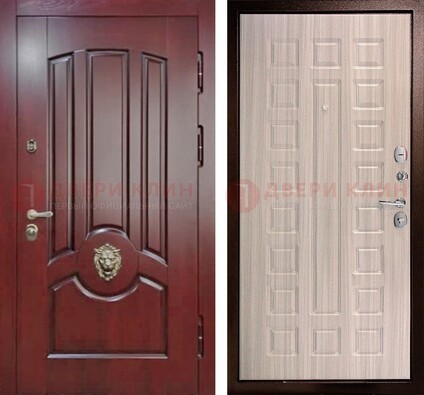 Темно-красная входная дверь с виноритом ДВТ-234 в Петрозаводске