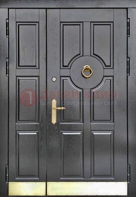 Черная металическая дверь с виноритом для дома ДВТ-241 в Петрозаводске