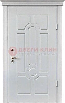 Белая уличная дверь с виноритом для дома ДВТ-247 в Петрозаводске