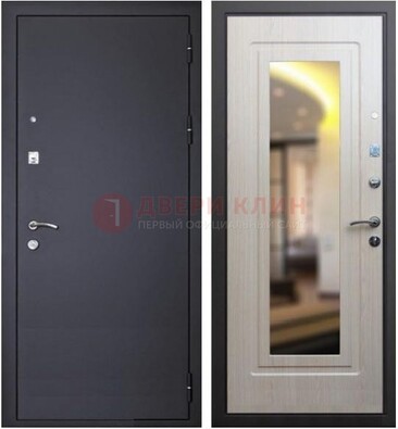Черная металлическая дверь с зеркалом ДЗ-26 в Петрозаводске