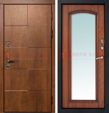 Белая филенчатая дверь с фрезерованной МДФ и зеркалом ДЗ-81 в Петрозаводске