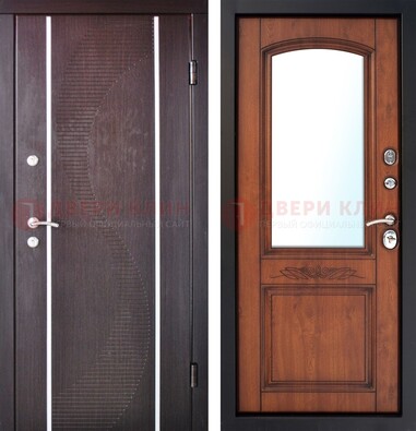 Входная дверь с МДФ и МДФ внутри с зеркалом ДЗ-88 в Петрозаводске